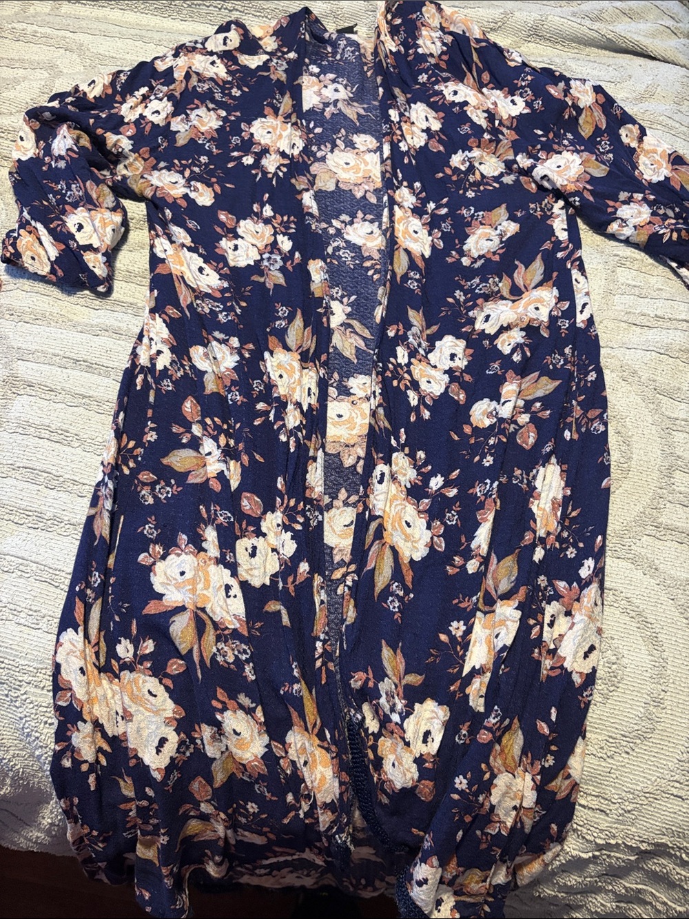 Forever 21 Navy Floral Cartigan Dress